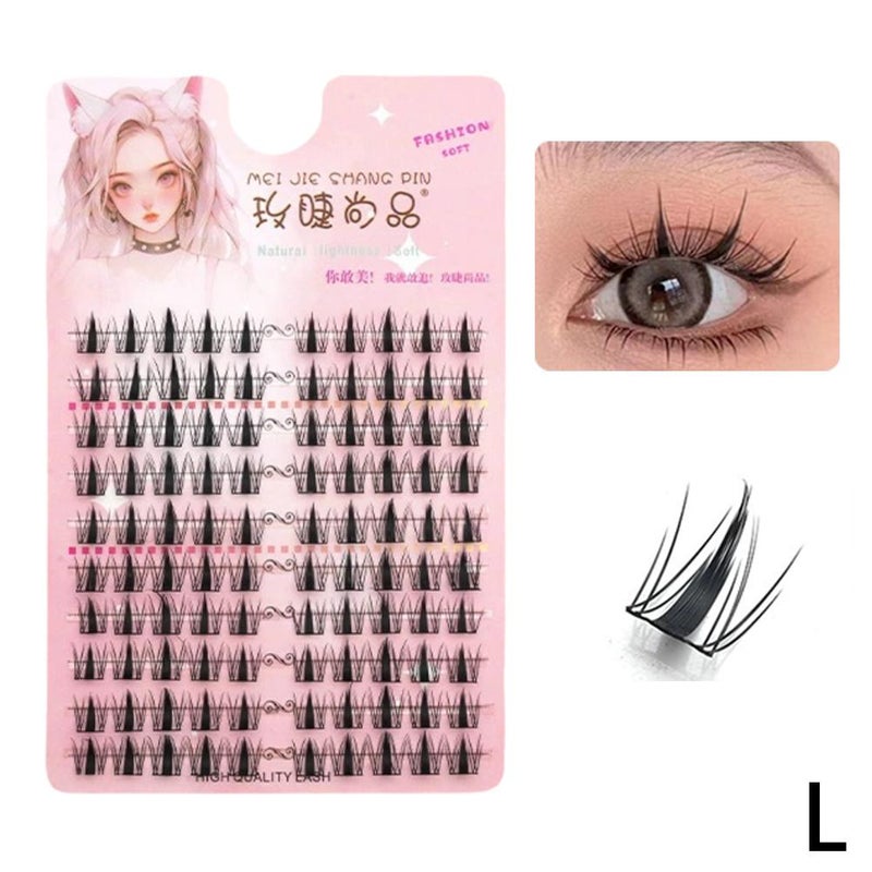 New Chinese style fox-themed Su Daji 10-row large-capacity false eyelashes, segmented design, beginner-friendly single cluster, comic-style big eyes, natural lashes.